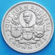Монета Родезии 1 крона 1953 год. Серебро.