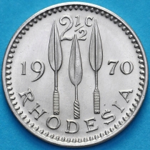Родезия 2 и 1/2 цента 1970 год.