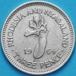Монета Родезия и Ньясаленд 3 пенса 1964 год.