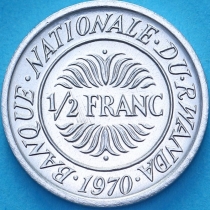 Руанда 1/2 франк 1970 год