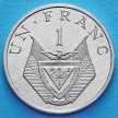 Монета Руанда 1 франк 1985 год. Стебель проса.