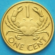 Монета Сейшельские острова 1 цент 2004 год. Краб.
