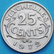 Сейшельские острова 25 центов 1972 год.