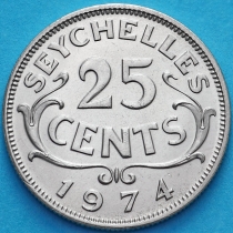 Сейшельские острова 25 центов 1974 год.