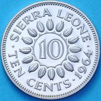 Сьерра Леоне 10 центов 1964 год. Пруф