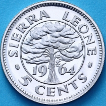 Сьерра Леоне 5 центов 1964 год. Пруф