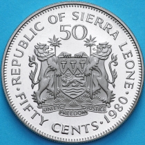Сьерра Леоне 50 центов 1980 год. Proof