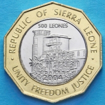 Сьерра-Леоне 500 леоне 2004 год. Единство. Свобода. Правосудие.