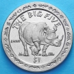 Монета Сьерра-Леоне 1 доллар 2001 год. Носорог