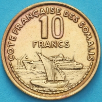 Французский Берег Сомали 10 франков 1965 год. №2