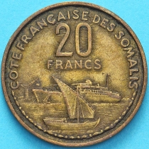 Французский Берег Сомали 20 франков 1952 год. №2