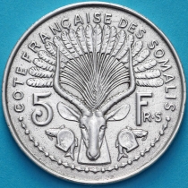 Французский Берег Сомали 5 франков 1959 год. №1