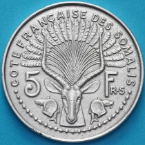 Французский Берег Сомали 5 франков 1959 год. №2