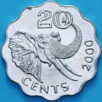 Свазиленд 20 центов 2000 год