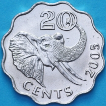 Свазиленд 20 центов 2005 год