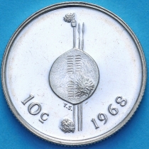 Свазиленд 10 центов 1968 год. Независимость. Пруф