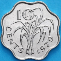 Свазиленд 10 центов 1979 год.
