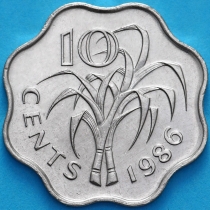Свазиленд 10 центов 1986 год.