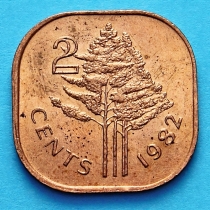 Свазиленд 2 цента 1982 год.