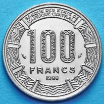 Чад 100 франков 1988 год.