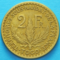 Того Французское 2 франка 1924 год. №1
