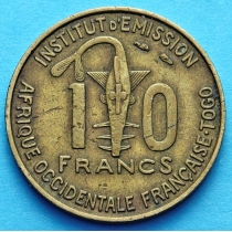 Того Французское 10 франков 1957 год.