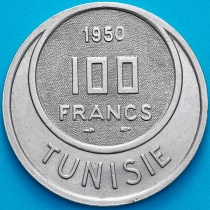 Тунис 100 франков 1950 год.