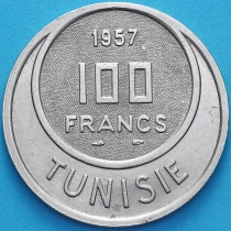 Тунис 100 франков 1957 год.