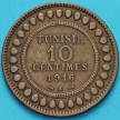 Монета Тунис 10 сантим 1916 год.