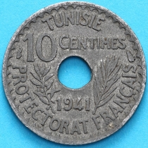 Тунис 10 сантим 1941 год.
