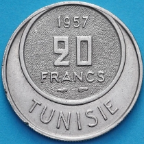 Тунис 20 франков 1957 год.