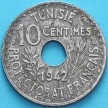 Монета Тунис 10 сантим 1942 год.