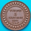 Монета Тунис 5 сантим 1891 год. А