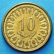Монета Тунис 10 миллимов 1993-2008 год.