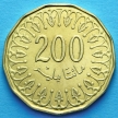 Монета Тунис 200 миллимов 2013 год.