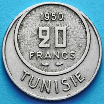 Тунис 20 франков 1950 год.