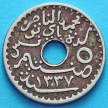 Монета Туниса 5 сантим 1919 год.