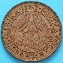 ЮАР 1/4 пенни 1952 год.