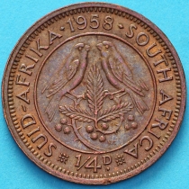 ЮАР 1/4 пенни 1958 год.