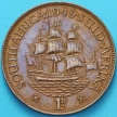 Монета Южная Африка 1 пенни 1949 год. Корабль "Дромедарис".