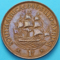 Южная Африка 1 пенни 1949 год. Корабль "Дромедарис".