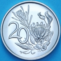 ЮАР 20 центов 1968 год. Чарльз Сварт. "SOUTH AFRICA". Пруф.