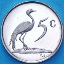 ЮАР 5 центов 1968 год. Чарльз Сварт. "SOUTH AFRICA". Пруф