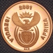 Монета ЮАР 1 цент 2001 год. Пруф