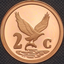 ЮАР 2 цента 2001 год. Пруф