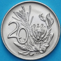 ЮАР 20 центов 1975 год. UNC