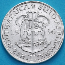 ЮАР 2 шиллинга 1936 год. Серебро.