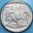 Монета ЮАР 5 рандов 1999 год. Антилопа гну.