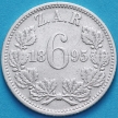 Монета ЮАР 6 пенсов 1895 год. Серебро.