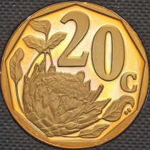 ЮАР 20 центов 2001 год. Пруф